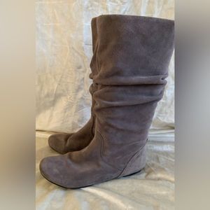 Grey suede boots